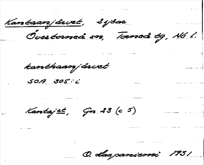 Bild på arkivkortet för arkivposten Kantaanjärvet