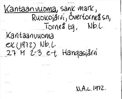 Bild på arkivkortet för arkivposten Kantaanvuoma