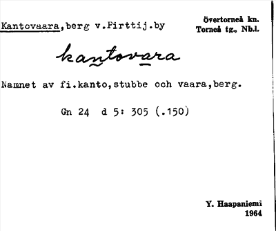 Bild på arkivkortet för arkivposten Kantovaara