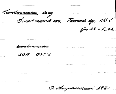 Bild på arkivkortet för arkivposten Kantovaara