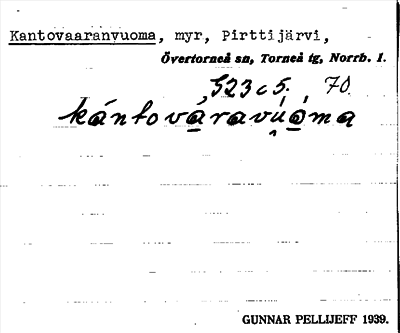 Bild på arkivkortet för arkivposten Kantovaaranvuoma