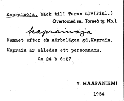Bild på arkivkortet för arkivposten Kaprainoja