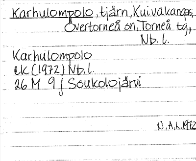 Bild på arkivkortet för arkivposten Karhulompolo