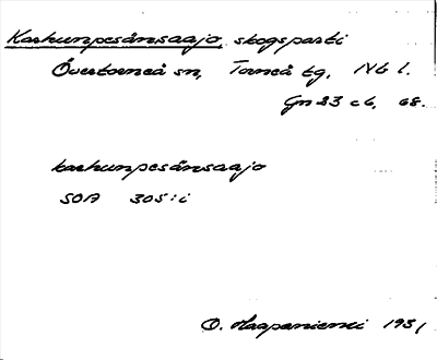 Bild på arkivkortet för arkivposten Karhunpesänsaajo