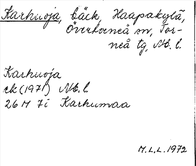 Bild på arkivkortet för arkivposten Karhuoja