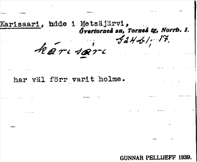 Bild på arkivkortet för arkivposten Karisaari