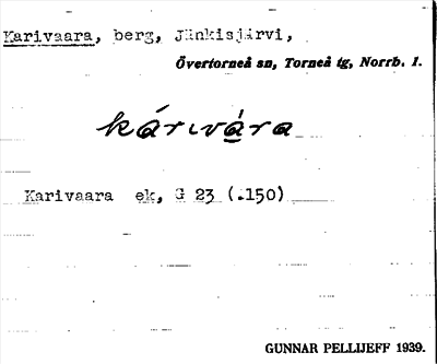 Bild på arkivkortet för arkivposten Karivaara