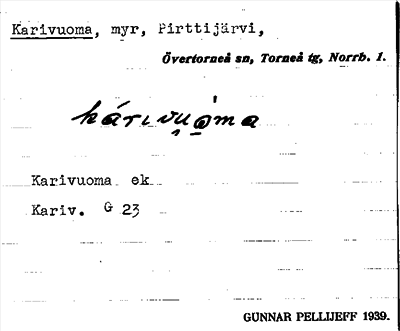 Bild på arkivkortet för arkivposten Karivuoma