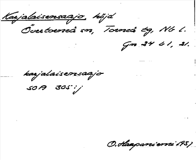 Bild på arkivkortet för arkivposten Karjalaisensaajo