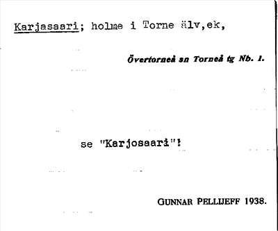 Bild på arkivkortet för arkivposten Karjasaari, se Karjosaari