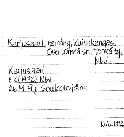 Bild på arkivkortet för arkivposten Karjusaari