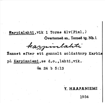Bild på arkivkortet för arkivposten Karpinlahti