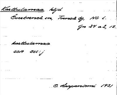 Bild på arkivkortet för arkivposten Karttulamaa