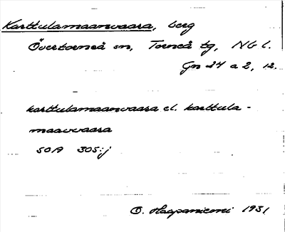 Bild på arkivkortet för arkivposten Karttulamaanvaara