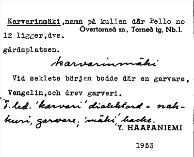 Bild på arkivkortet för arkivposten Karvarinmäki