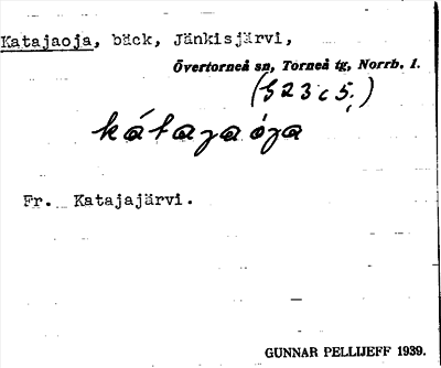Bild på arkivkortet för arkivposten Katajaoja