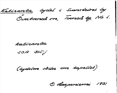 Bild på arkivkortet för arkivposten Katiranta