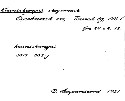 Bild på arkivkortet för arkivposten Kauniskangas