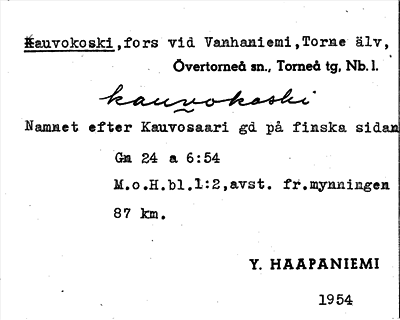 Bild på arkivkortet för arkivposten Kauvokoski