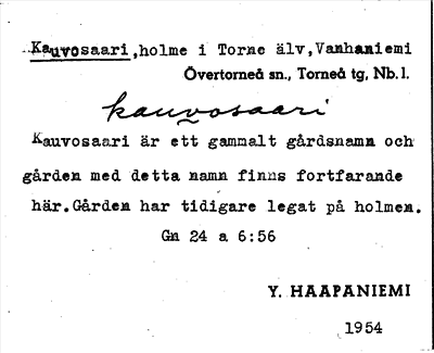 Bild på arkivkortet för arkivposten Kauvosaari