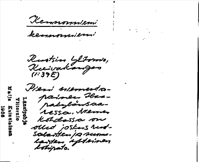 Bild på arkivkortet för arkivposten Kennonniemi