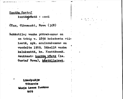 Bild på arkivkortet för arkivposten Kentän Gustaf