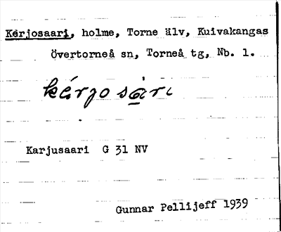 Bild på arkivkortet för arkivposten Kerjosaari