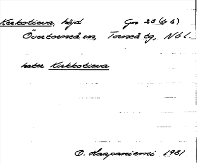 Bild på arkivkortet för arkivposten Kerkotieva