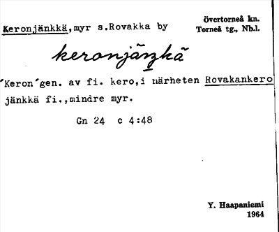 Bild på arkivkortet för arkivposten Keronjänkkä