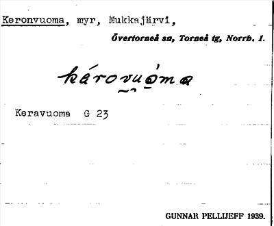 Bild på arkivkortet för arkivposten Keronvuoma