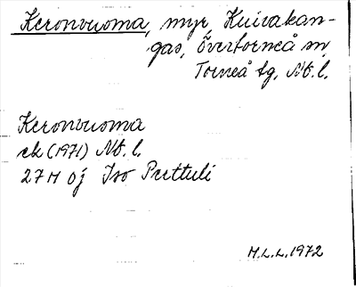 Bild på arkivkortet för arkivposten Keronvuoma