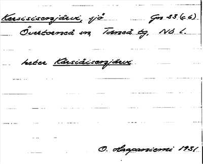 Bild på arkivkortet för arkivposten Kersisisenjärvi