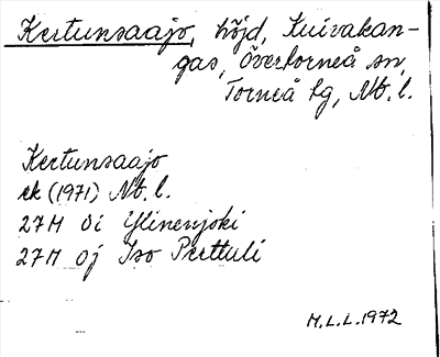 Bild på arkivkortet för arkivposten Kertunsaajo