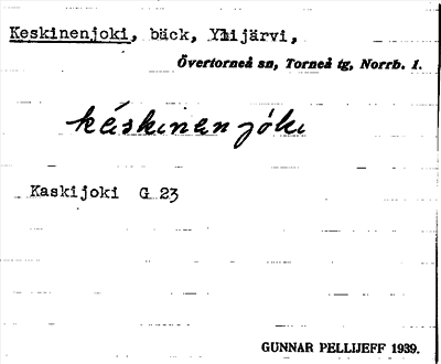 Bild på arkivkortet för arkivposten Keskinenjoki