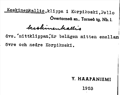 Bild på arkivkortet för arkivposten Keskinenkallio