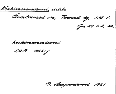 Bild på arkivkortet för arkivposten Keskinenniemi
