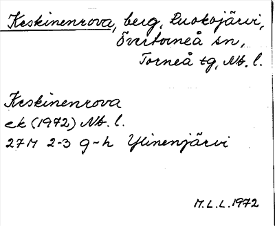 Bild på arkivkortet för arkivposten Keskinenrova