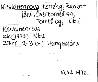 Bild på arkivkortet för arkivposten Keskinenrova
