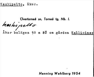 Bild på arkivkortet för arkivposten Keskipelto