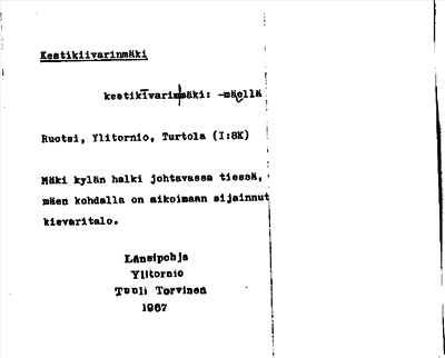 Bild på arkivkortet för arkivposten Kestikiivarinmäki