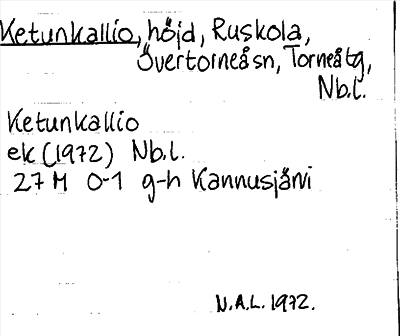 Bild på arkivkortet för arkivposten Ketunkallio