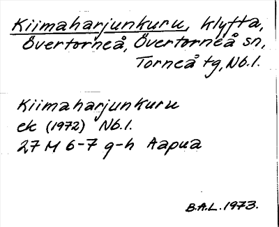 Bild på arkivkortet för arkivposten Kiimaharjunkuru