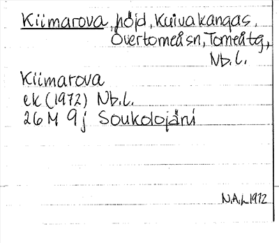 Bild på arkivkortet för arkivposten Kiimarova