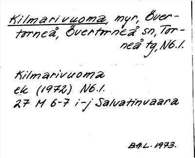 Bild på arkivkortet för arkivposten Kilmarivuoma