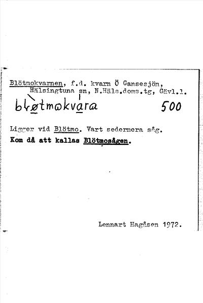 Bild på arkivkortet för arkivposten Blötmokvarnen