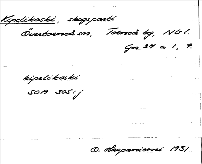 Bild på arkivkortet för arkivposten Kipelikoski