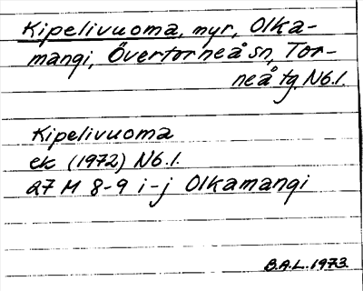 Bild på arkivkortet för arkivposten Kipelivuoma