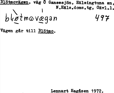 Bild på arkivkortet för arkivposten Blötmovägen