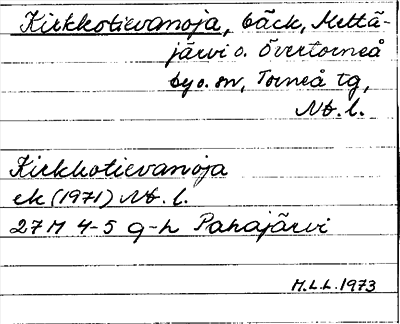 Bild på arkivkortet för arkivposten Kirkkotievanoja