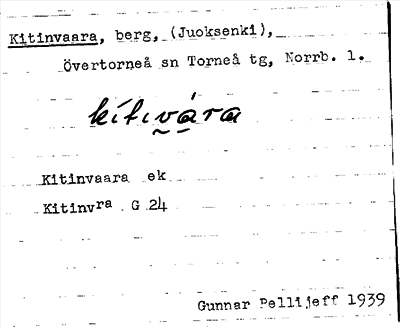 Bild på arkivkortet för arkivposten Kitinvaara